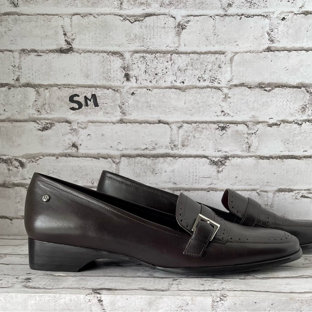 Etienne Aigner Women’s Leather Slip On Brown Loafers Old Money Preppy Size 9M - Picture 7 of 16